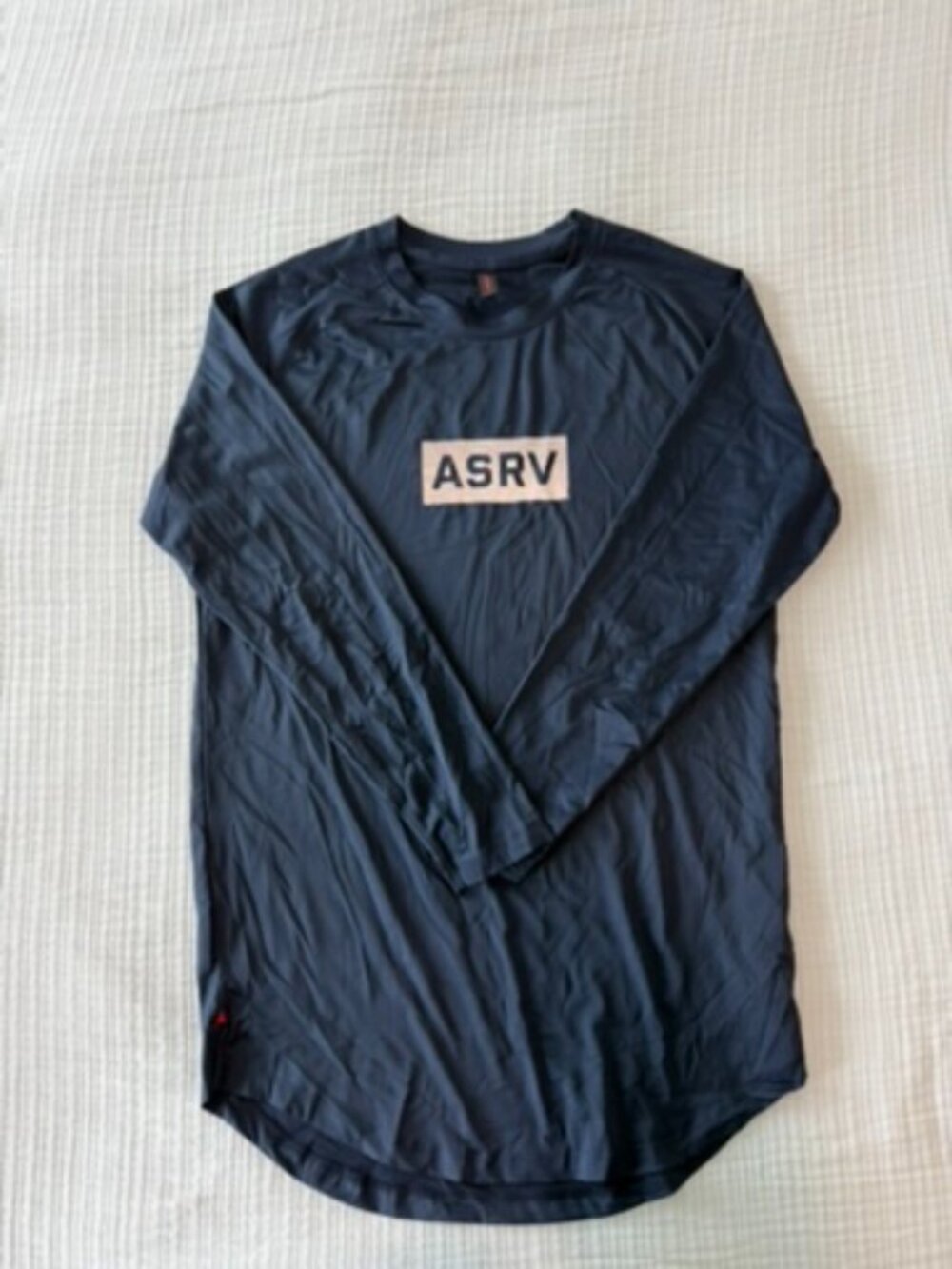 ASRV Silver-Lite 2.0 Established Long Sleeve Box Logo Navy M DSG-0659